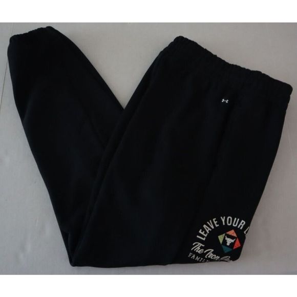 Under Armour Women's Sz S Black Project Rock Heavyweight Terry Jogger Pants $90 - Picture 11 of 13